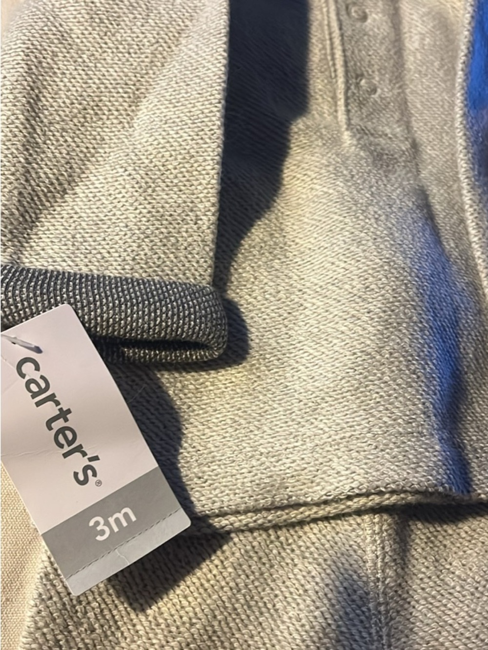 Carter's Baby - little layette two piece long sleeve set in Heather Gray